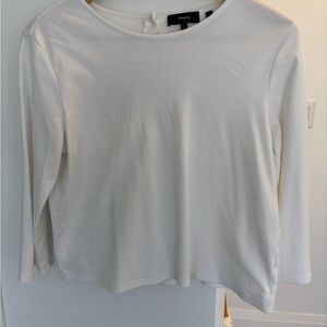 Theory Women's Ivory Long Sleeve Tee